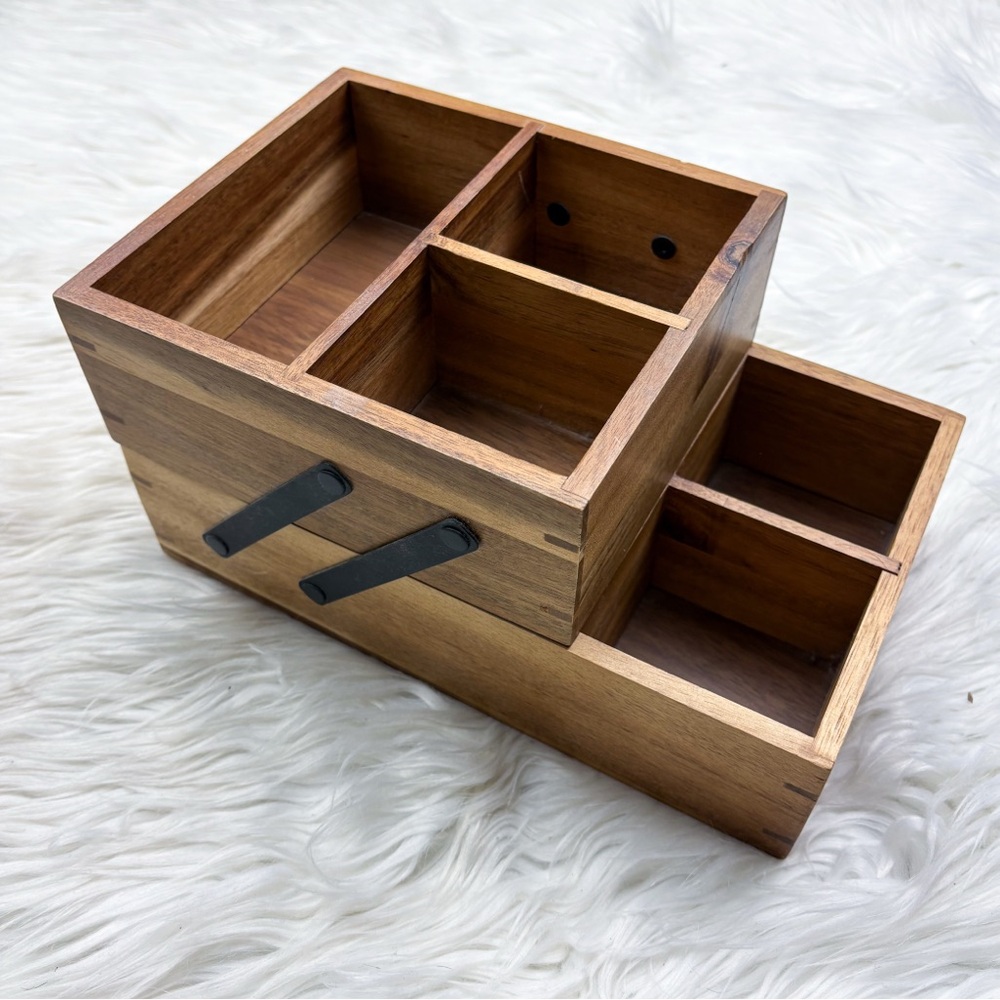 Wooden Hinged Vanity Organizer Threshold Target Wood Makeup Jewelry Storage